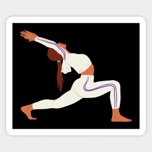 Silhouette of a female doing pilates and yoga. Sticker